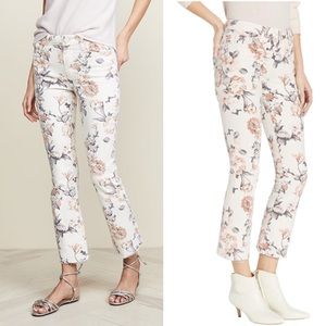 Paige Colette Floral Crop Flare Jeans
